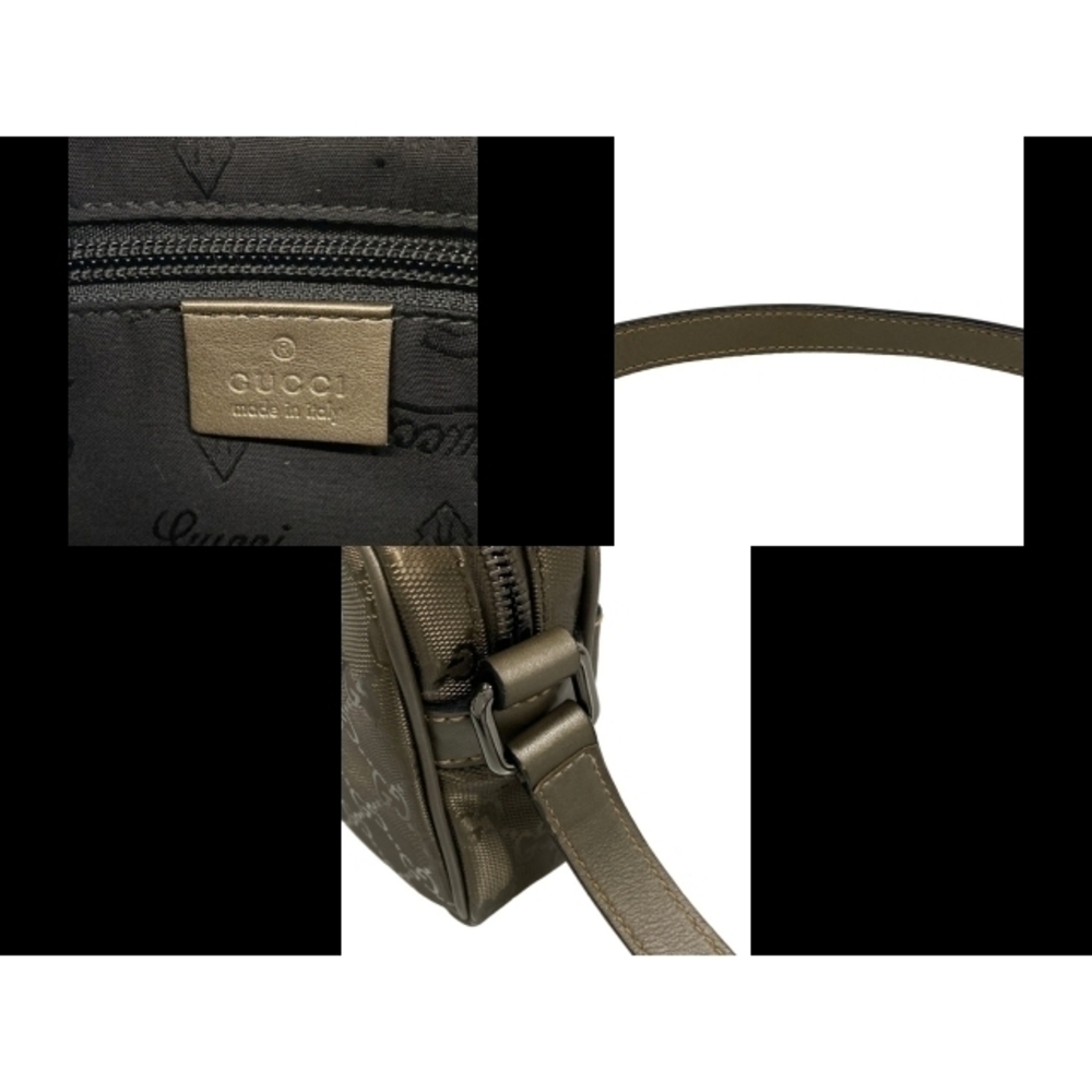 Gucci Shoulder Bag Imprime Leather Khaki Green - Picture 9 of 10